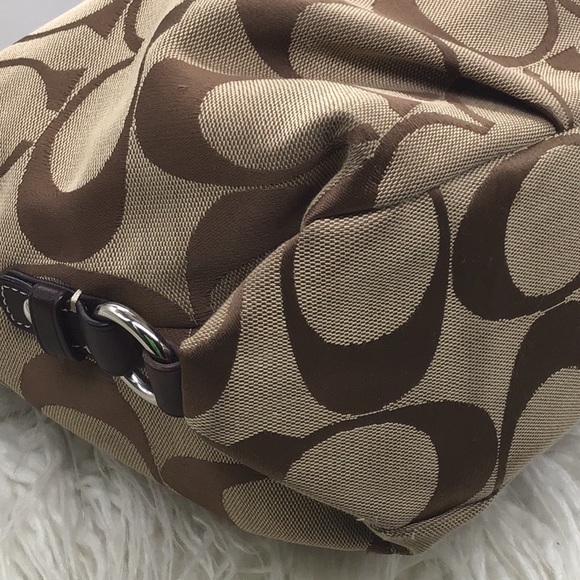 Coach Brown Signature Print Slouch Shoulder/Crossbody Bag - Picture 7 of 11